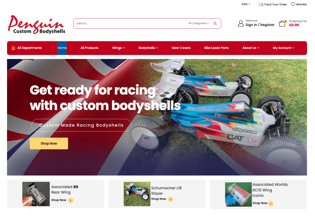Penguin Custom Bodyshells website
