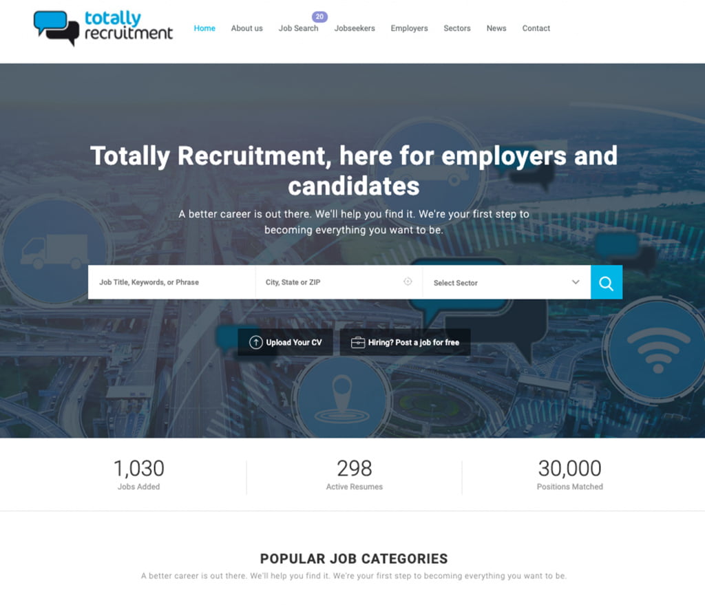 Totally recruitment website